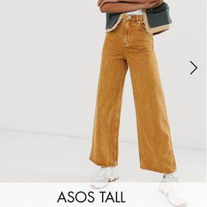 ASOS DESIGN Tall premium wide leg jeans in mustard yellow